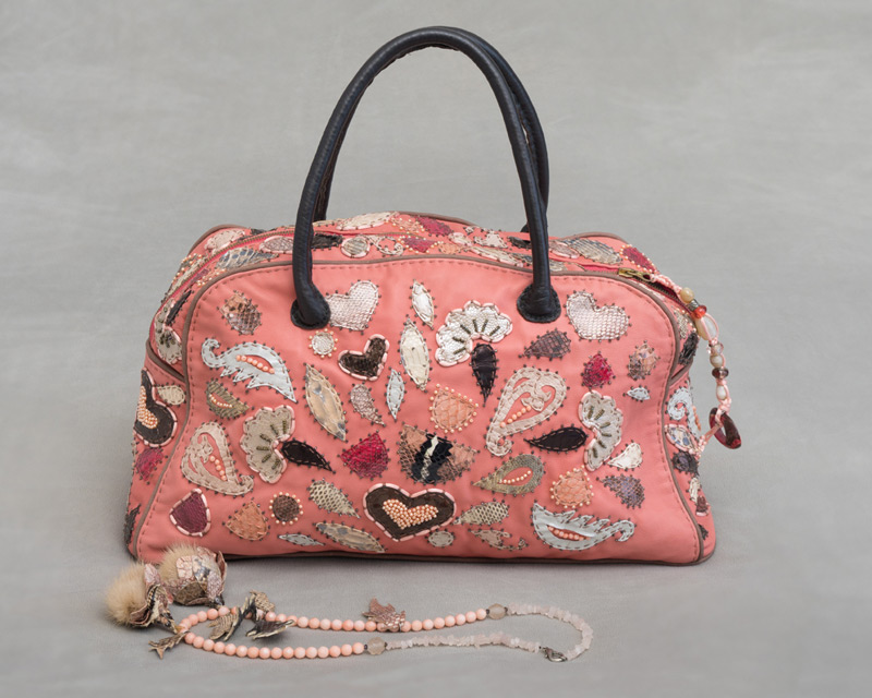 Blossom bag - borsa artigianale in pelle cucita a mano, pezzo unico