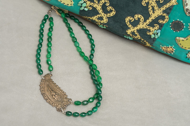 Emerald chain - collana artigianale, pezzo unico