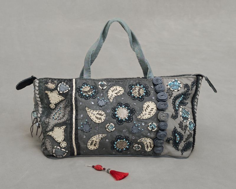 Forget me not bag - borsa artigianale in pelle cucita a mano, pezzo unico