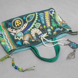 Peacock bag - borsa artigianale in pelle cucita a mano, pezzo unico