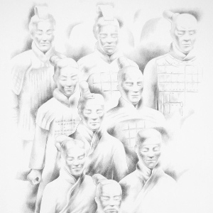 Esercito cinese in terracotta - disegno di Marina Chkouratova
