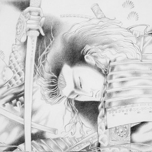 I Samurai, omaggio a Hokusai, dettaglio - disegno di Marina Chkouratova