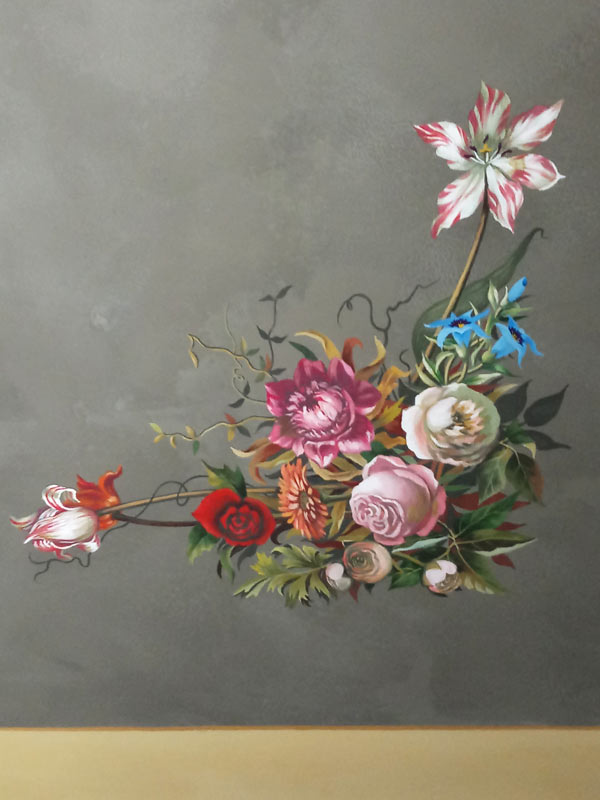 Fiori - decorazione murale trompe l'oeil di Marina Chkouratova