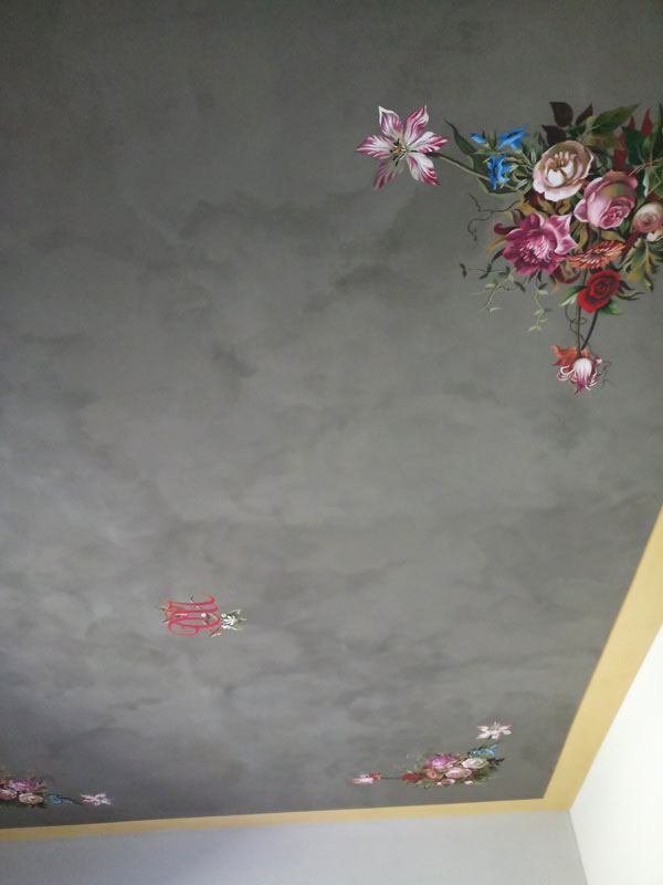 Fiori - decorazione murale trompe l'oeil di Marina Chkouratova