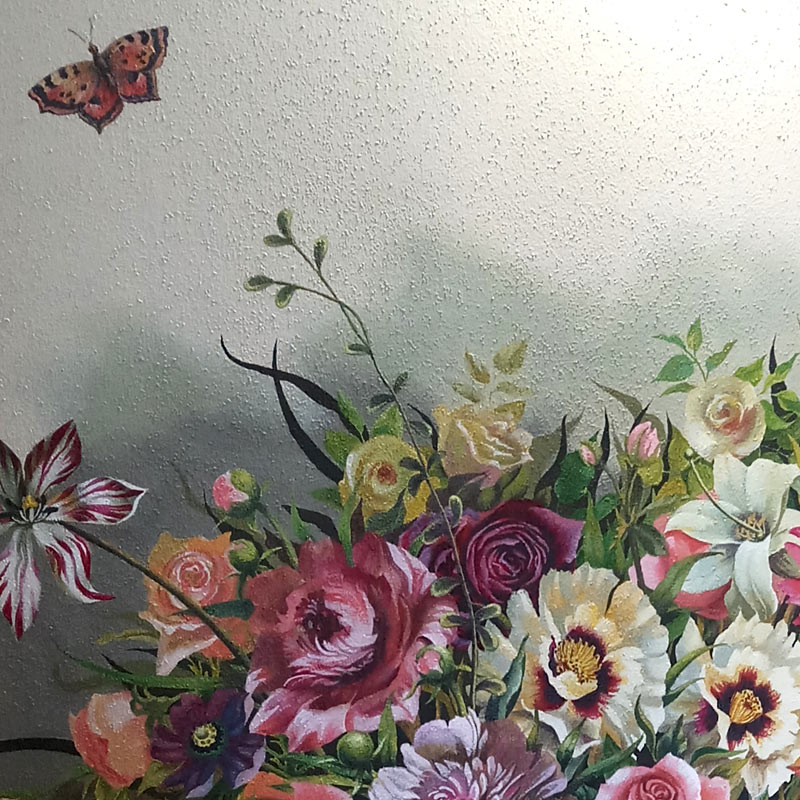 Fiori - decorazione murale trompe l'oeil di Marina Chkouratova