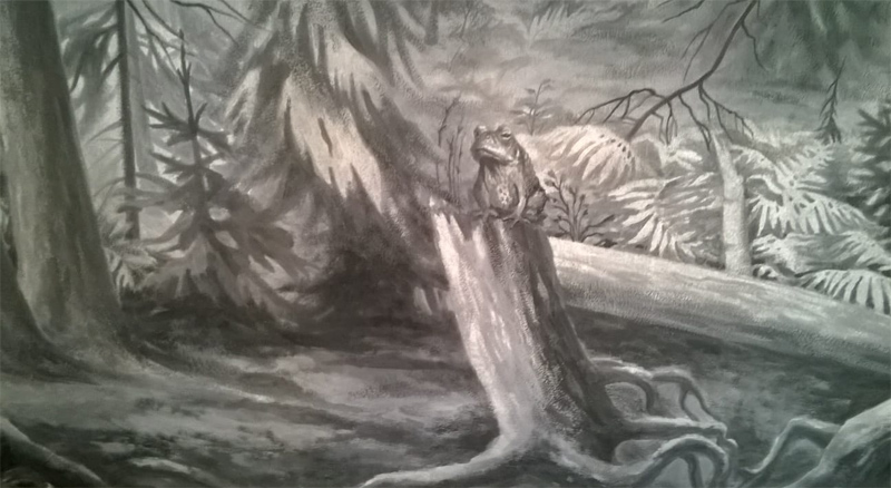 Foresta - decorazione murale trompe l'oeil di Marina Chkouratova