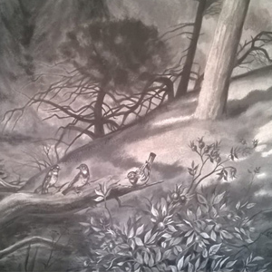 Foresta 4 - decorazione murale di Marina Chouratova