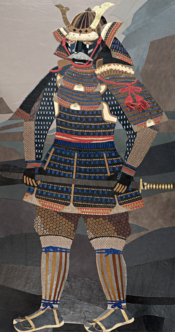 Samurai - quadro a intarsio di Marina Chkouratova