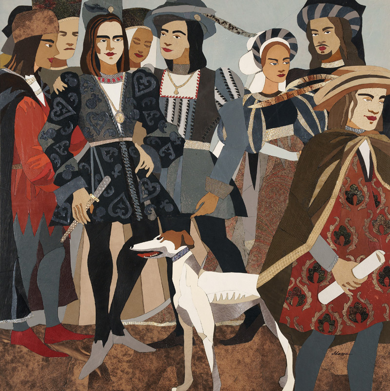 Montecchi - quadro a intarsio di Marina Chkouratova