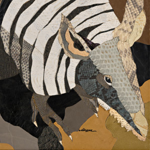 Armadillo (silver) - quadro a intarsio di Marina Chkouratova