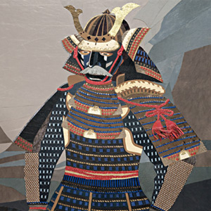 Samurai - quadro a intarsio di Marina Chkouratova