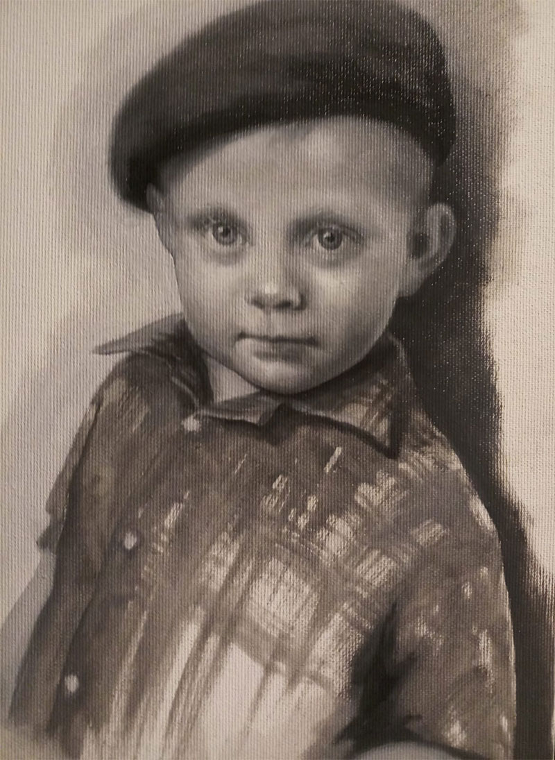 Bambino, olio 40x40 - quadro di Marina Chkouratova