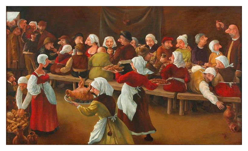Mangioni - Omaggio a Bruegel - quadro di Marina Chkouratova